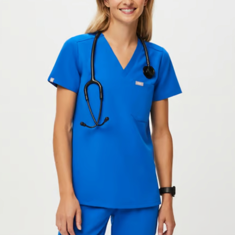 Figs royal blue Catarina scrub top